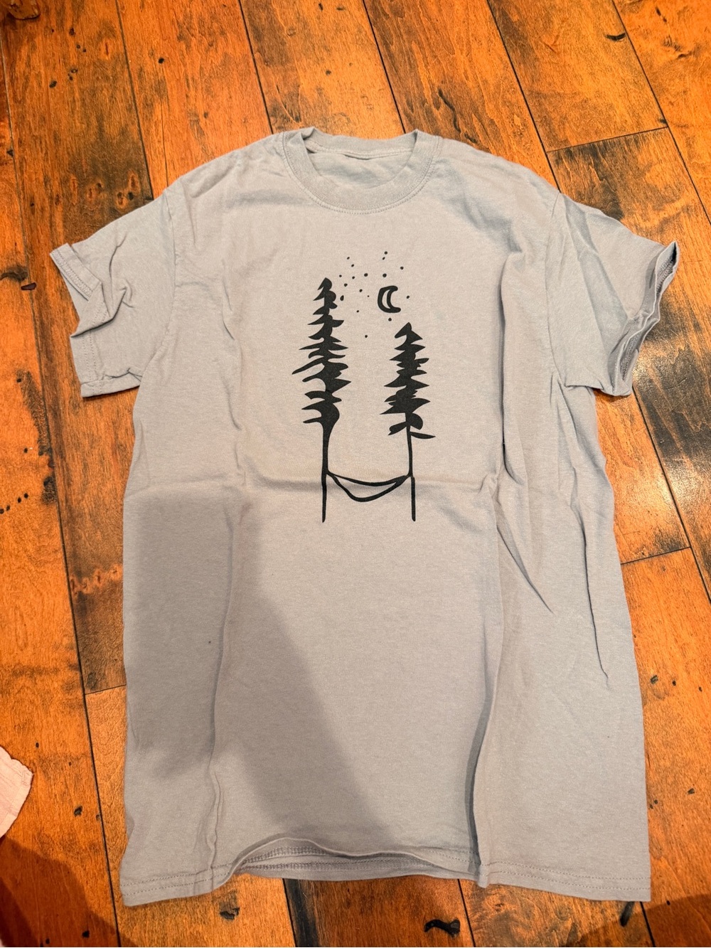Light Gray Women's Short Sleeve Tee with Forest Hammock Graphic